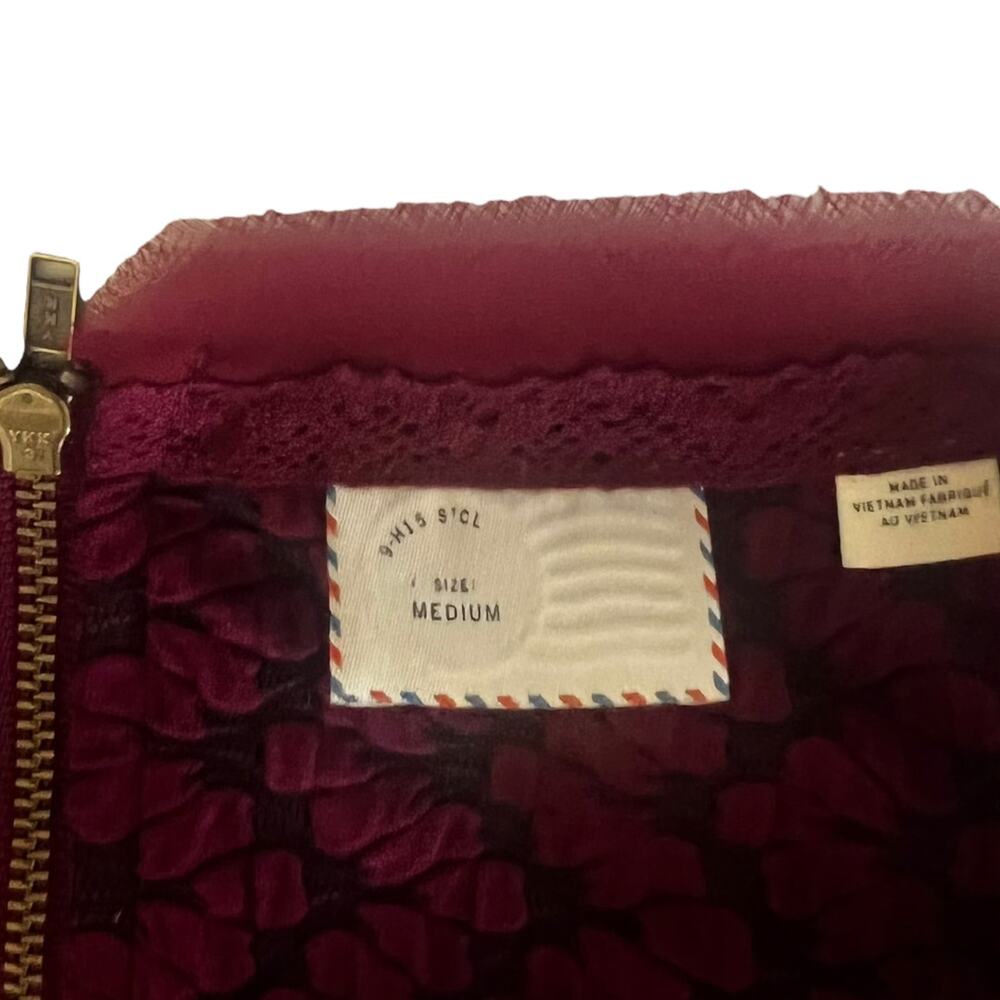 Anthro Postage Stamp Maroon Top Medium - Picture 3 of 7